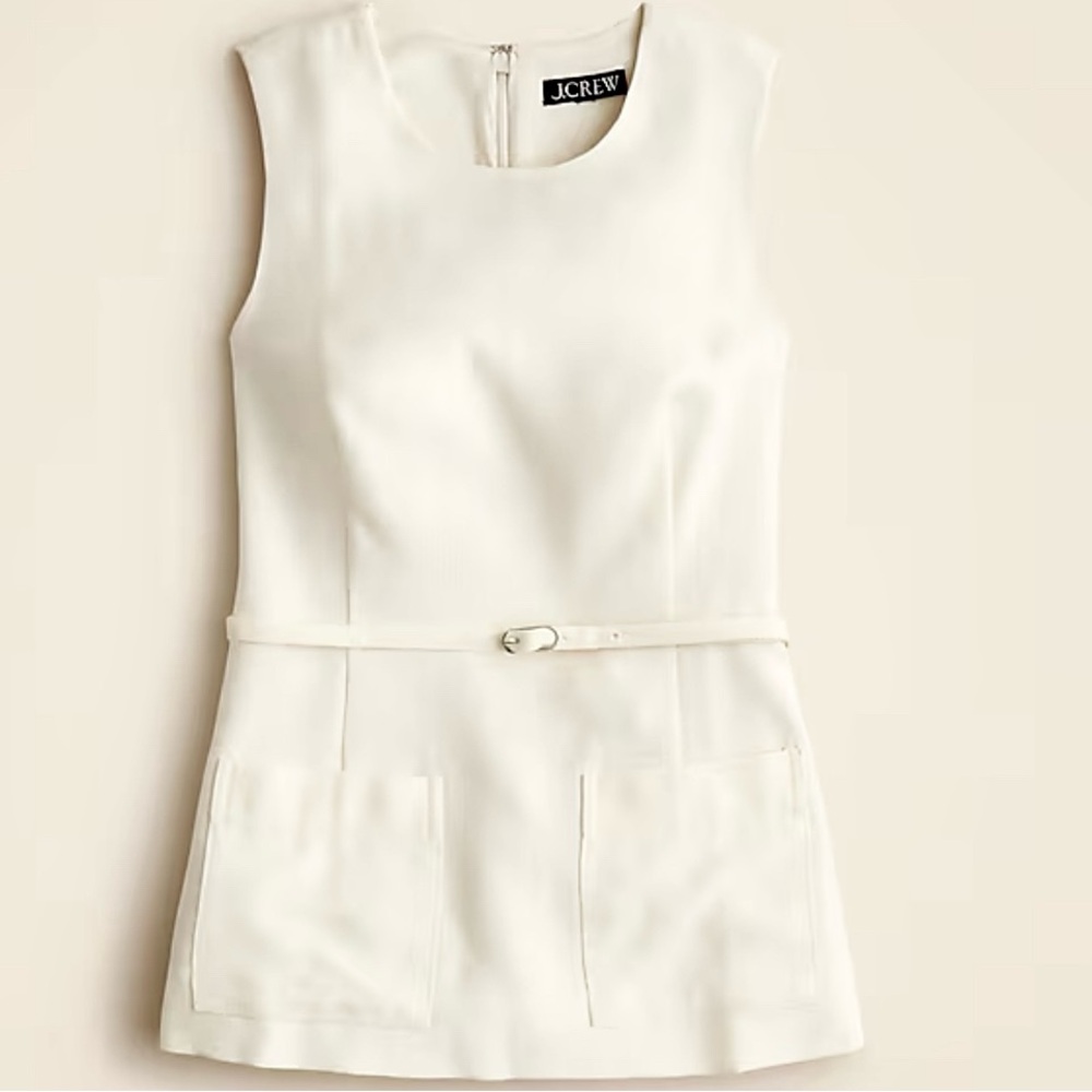 J. Crew Ivory Tie Waist Top with Pockets Top Rated retail $168 NWT